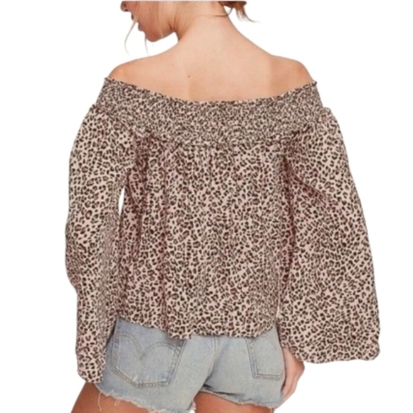 FREE PEOPLE MOVEMENT BLOUSE WOMENS OVERSIZED SMALL Bishop Sleeve Off Shoulder - Picture 2 of 12